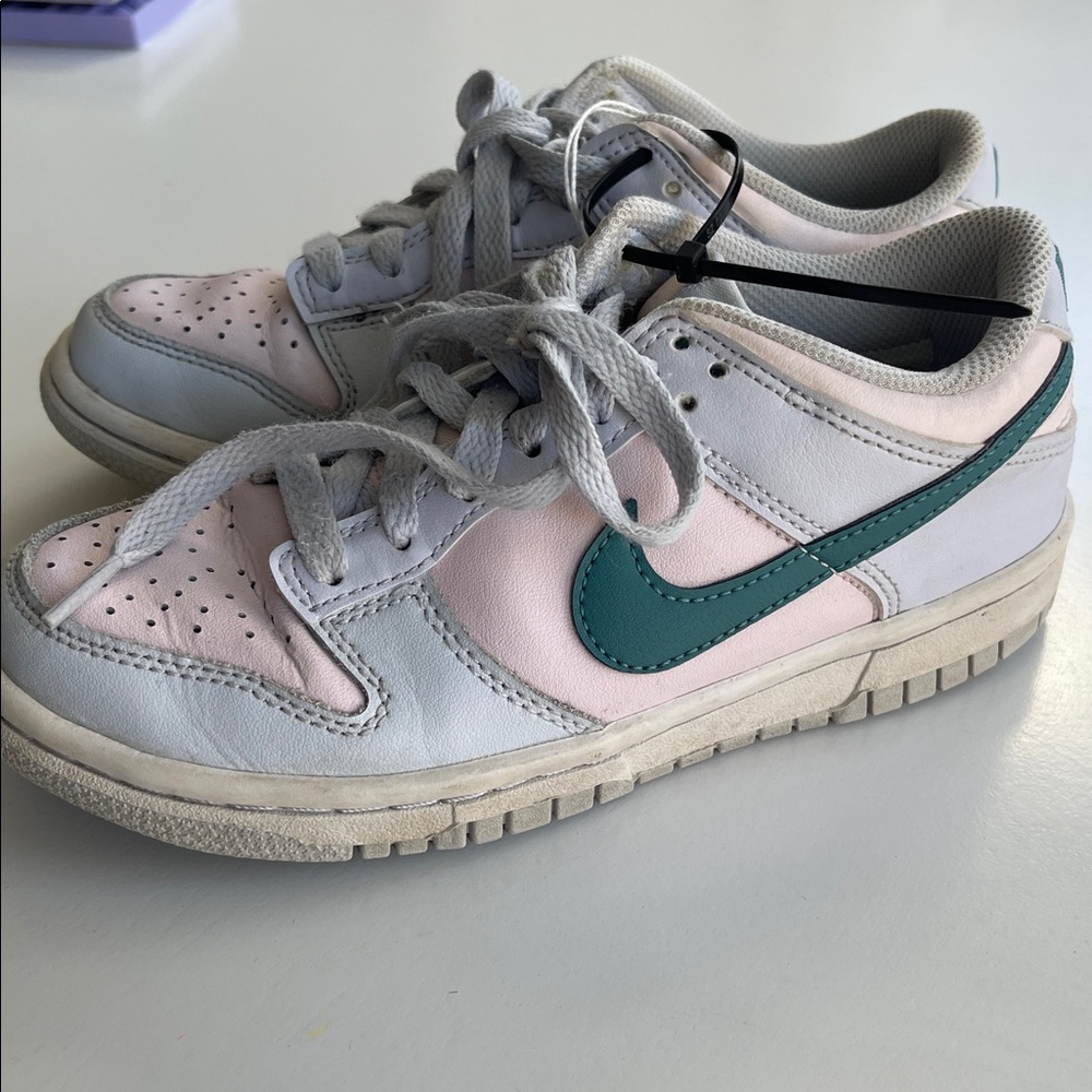 Nike Dunks Kids White and Teal Sneakers